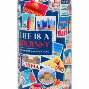 Legami kulacs, duplafalú rozsdamentes acél, 0,8 l, Life is a Journey ON THE GO